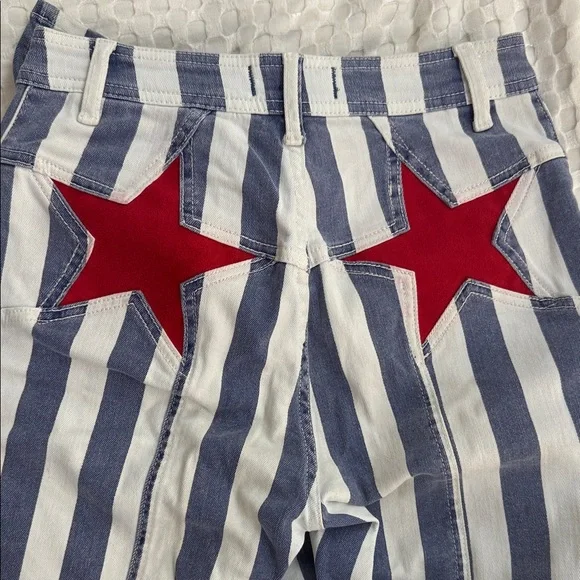Free People Red Star Striped Jeans - Picture 4 of 6